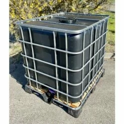 NEGOMIX Cuve Citerne Noire Palette Plastique 1000 Litres Récupération Eau Pluie