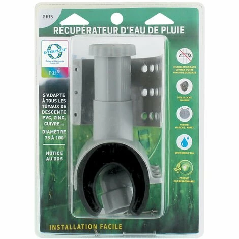 FITTMCSAM Récupérateur D'eau De Pluie Gris Pour Gouttière + Scie Cloche - INTERPLAST 3 FITTMCSAM Récupérateur D'eau De Pluie Gris Pour Gouttière + Scie Cloche - INTERPLAST – Image 2