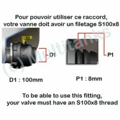 MULTITANKS Raccord S100x8 Femelle - Male Camlock 2'' - 2'' BSP -Promos Récupération Magasin 1634281 2