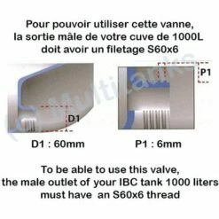 MULTITANKS Vanne à Bille Type A 2 Pouces Avec écrou Flottant 56mm Pour Cuve Sotralentz - S60x6 -Promos Récupération Magasin 1634416 5