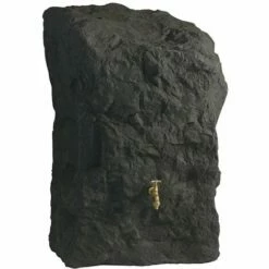 Récupérateur D'eau De Pluie Rocher 300 L Avec Couvercle Clip Et Robinet - BelliJardin - Anthracite