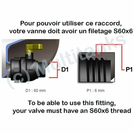 MULTITANKS Raccord S60x6 - Vanne à Boisseau Sphérique En Laiton Chromé Sortie Femelle 1 Pouce - 1'' BSP 4 MULTITANKS Raccord S60x6 - Vanne à Boisseau Sphérique En Laiton Chromé Sortie Femelle 1 Pouce - 1'' BSP – Image 2