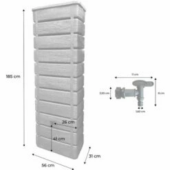 ALICE'S GARDEN Récupérateur D'eau Mural Grandval 300L Imitation Bois Beige Avec Kit Raccord Chéneau Inclus - Beige -Promos Récupération Magasin 34046565 4