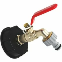 PERLE RARE Robinet Cuve 1000L Robinet Recuperateur Eau De Pluie, Adaptateur De Réservoir D'eau IBC 1/2" Double Robinet Recuperateur Eau De Pluie,Robinet En Laiton Fabriqué En PP Filetage Gros 60 Mm (1pc)
