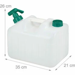 Relaxdays Bidon D’eau Avec Robinet, 10 Litres, Plastique Sans BPA, Couvercle, Poignée, Réservoir, Blanc/vert -Promos Récupération Magasin 35401022 5