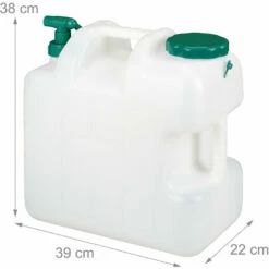 Relaxdays Bidon D’eau Avec Robinet, 25 Litres, Plastique Sans BPA, Couvercle, Poignée, Réservoir, Blanc/vert -Promos Récupération Magasin 35401028 5
