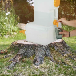 Relaxdays Bidon D’eau Avec Robinet, 25 Litres, Plastique Sans BPA, Couvercle, Poignée, Réservoir, Blanc/orange -Promos Récupération Magasin 35401036 3