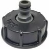 ECHOO Adaptateur De Tuyau De Petit Mamelon 4 Points, Accessoires D'adaptateur De Tonne Chimique Pour Baril IBC, Adaptateur De Sortie IBC 1/2 "1Pièce (Plastique, Noir)
