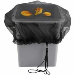 Housse De Protection En Maille Pour Tonneaux De Pluie Avec Cordon De Serrage, Filet De Protection Contre Les Moustiques Pour L'extérieur De Jardin, Seaux De Pluie, Tonneaux De Feuilles 95CM Fontainebleau Noir -Promos Récupération Magasin 47743027 3