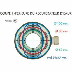 FIRST PLAST Récupérateur D'eau De Pluie PVC Pour Tubes Ø 63-80-100 Et Oval 92x57mm - Sable -Promos Récupération Magasin 506387 4