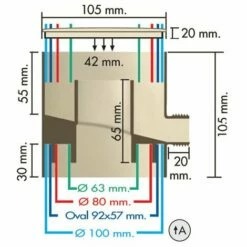 FIRST PLAST Récupérateur D'eau De Pluie PVC Pour Tubes Ø 63-80-100 Et Oval 92x57mm - Sable -Promos Récupération Magasin 506387 5