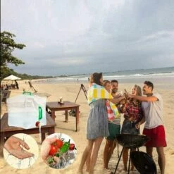 Bidon D'eau Réservoir D'eau Portable Pliable PVC Grande Capacité Pour Camping D'escalade Extérieur Hurricane Flood Tremblement De Terre Les Urgences - 20L，Fontainebleau -Promos Récupération Magasin 52531073 5