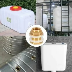 LITZEE 2 Pièces Dn20 3/4 Laiton Réservoir D'eau Tuyau D'eau Raccord Adaptateur Robinet Douille De Seau à Pluie Douille De Réservoir En Laiton Pour Robinet Seau De Pluie Réservoir D'eau