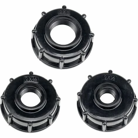 TINOR 3 Pièces IBC Adaptateur De Réservoir De Vidange Plastique Eau Réservoir Couvercle Adaptateur En S60x6 IBC Adaptateurs Raccords Filetages Épais Robinets 1/2 3/4 1 Pouce Noir 3 TINOR 3 Pièces IBC Adaptateur De Réservoir De Vidange Plastique Eau Réservoir Couvercle Adaptateur En S60x6 IBC Adaptateurs Raccords Filetages Épais Robinets 1/2 3/4 1 Pouce Noir