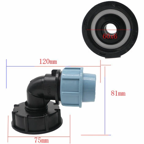 TINOR Adaptateur De Réservoir IBC, Adaptateur Pour Réservoir D'eau IBC S60X6 Avec Connecteur Coudé En Polyéthylène Moyenne Densité De 25 Mm Compatible Avec Les Conteneurs IBC Standard Britanniques Et Européens 5 TINOR Adaptateur De Réservoir IBC, Adaptateur Pour Réservoir D'eau IBC S60X6 Avec Connecteur Coudé En Polyéthylène Moyenne Densité De 25 Mm Compatible Avec Les Conteneurs IBC Standard Britanniques Et Européens – Image 3