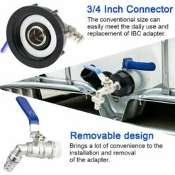 TRIOMPHE Adaptateur De Réservoir De Vidange IBC S60x6 Vanne Robinet 3/4'' Adaptateur De Robinet De Réservoir IBC Adaptateur De Cuve Adaptateur De Réservoir D'eau Robinet à Boisseau Sphérique，T-Audace -Promos Récupération Magasin 56493163 3