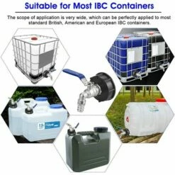 TRIOMPHE Adaptateur De Réservoir De Vidange IBC S60x6 Vanne Robinet 3/4'' Adaptateur De Robinet De Réservoir IBC Adaptateur De Cuve Adaptateur De Réservoir D'eau Robinet à Boisseau Sphérique，T-Audace -Promos Récupération Magasin 56493163 5