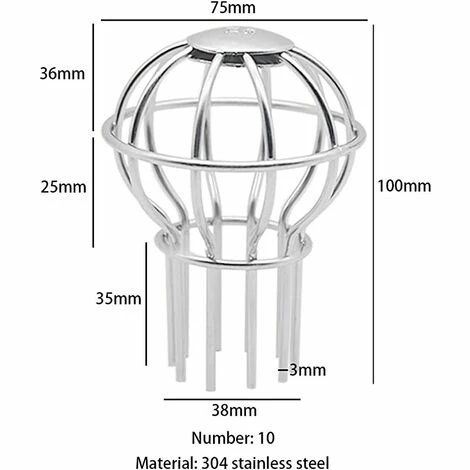 GUAZHUNIFR Iltres Pour Gouttière, Fuite GouttièRe Garde Filtre, La Protection Des Ballons En Fil De Fer Pour Tuyau De Gouttière Arrête Le Blocage Des Feuilles De Boue De Mousse.Gu.B/bon 4 GUAZHUNIFR Iltres Pour Gouttière, Fuite GouttièRe Garde Filtre, La Protection Des Ballons En Fil De Fer Pour Tuyau De Gouttière Arrête Le Blocage Des Feuilles De Boue De Mousse.Gu.B/bon – Image 2