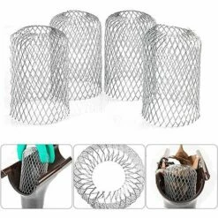 GUAZHUNIFR 4 Filtres De Gouttière En Aluminium Flexible Diamètre 8cm Grille Grillage Stop Feuille Crapaudine Crépine Pare Feuille Cache Gouttière Pour Protéger Gouttière Contre Les Feuilles Toiture.Gu.B/bon