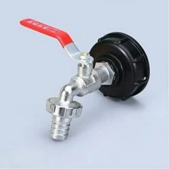 GUAZHUNIFR Robinet Cuve 1000L Robinet Recuperateur Eau De Pluie, Adaptateur De Réservoir D'eau IBC 1/2" Double Robinet Recuperateur Eau De Pluie,Robinet En Matériau En Alliage Fabriqué En PP Filetage Gros.Gu.B/bon