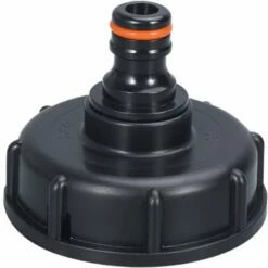 FONTAINEBLEAU Adaptateur De Réservoir IBC, Couvercle De Réservoir De Stockage à Gros Fil S60x6, Adaptateur De Robinet D'eau 1/2 " Fonepro Noir
