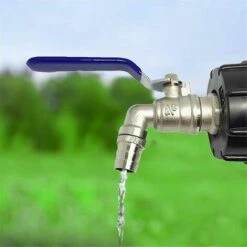 AOUGO Robinet De Réservoir 1000L, Robinet Pour Collecteur D'eau De Pluie IBC, Adaptateur De Réservoir, Adaptateur De Réservoir De Vidange, Robinet En Laiton En PP Filetage Grossier 60 Mm (bleu 3/4") -Promos Récupération Magasin 58574153 5