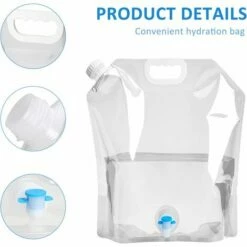 STARLIGHT SL.GT 2 Pièces Réservoir D'eau Sac D'eau Pliable PE Conteneur D'eau Sac De Stockage D'eau Pliant Poche D'eau,Grande Capacité Bidons Avec Robinet(5L+10L) -Promos Récupération Magasin 59206735 3