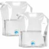TRIOMPHE 2 Pièces Réservoir D'eau Sac D'eau Pliable PE Conteneur D'eau Sac De Stockage D'eau Pliant Poche D'eau 10L Grande Capacité Bidons Pour Eau Potable 5L Voiture Portable Sacs D'hydratation Avec Robinet（Transparent），T-Audace