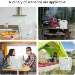 TRIOMPHE 2 Pièces Réservoir D'eau Sac D'eau Pliable PE Conteneur D'eau Sac De Stockage D'eau Pliant Poche D'eau 10L Grande Capacité Bidons Pour Eau Potable 5L Voiture Portable Sacs D'hydratation Avec Robinet（Transparent），T-Audace -Promos Récupération Magasin 59760669 4