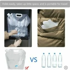 TRIOMPHE 2 Pièces Réservoir D'eau Sac D'eau Pliable PE Conteneur D'eau Sac De Stockage D'eau Pliant Poche D'eau 10L Grande Capacité Bidons Pour Eau Potable 5L Voiture Portable Sacs D'hydratation Avec Robinet（Transparent），T-Audace -Promos Récupération Magasin 59760669 5