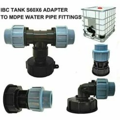 DECKON Adaptateur De Réservoir, Réservoir D'eau IBC S60X6 Avec Connecteur En Polyéthylène MDPE De 25 Mm, Compatible Avec Les Conteneurs IBC Standard Britanniques Et Européens -Promos Récupération Magasin 59868087 3