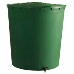 BELLI RECUPERATEUR D EAU ROND 500L AVEC COUVERCLE-Vert-98cm - Vert