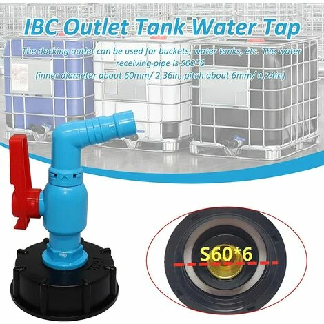 AOUGO Raccord Avec Vanne S60x6 Réservoir Adpater De Vidange Robinet Rotatif 4,92 X 2,95 X 2,83 Pouces Pour IBC Réservoir 7 AOUGO Raccord Avec Vanne S60x6 Réservoir Adpater De Vidange Robinet Rotatif 4,92 X 2,95 X 2,83 Pouces Pour IBC Réservoir – Image 5