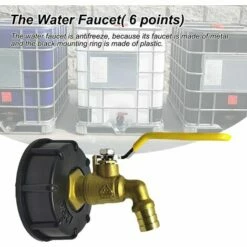 AOUGO Pour IBC Adaptateur De Cuve Robinet Sortie Raccord Vanne Robinet Raccords De Tuyau D'arrosag Convient Aux Réservoirs De Stockage Pour IBC De 600/1000 L Avec Sortie D'eau De 3/4 Pouce. 10 AOUGO Pour IBC Adaptateur De Cuve Robinet Sortie Raccord Vanne Robinet Raccords De Tuyau D'arrosag Convient Aux Réservoirs De Stockage Pour IBC De 600/1000 L Avec Sortie D'eau De 3/4 Pouce. -Promos Récupération Magasin 60282265 4