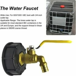 AOUGO Pour IBC Adaptateur De Cuve Robinet Sortie Raccord Vanne Robinet Raccords De Tuyau D'arrosag Convient Aux Réservoirs De Stockage Pour IBC De 600/1000 L Avec Sortie D'eau De 3/4 Pouce. 11 AOUGO Pour IBC Adaptateur De Cuve Robinet Sortie Raccord Vanne Robinet Raccords De Tuyau D'arrosag Convient Aux Réservoirs De Stockage Pour IBC De 600/1000 L Avec Sortie D'eau De 3/4 Pouce. -Promos Récupération Magasin 60282265 5