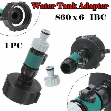 TOPHOMER S60X6 Adaptateur Pour Tuyau D'eau IBC,Connecteur Pour R¨¦servoir D'eau De Jardin IBC Avec Robinet Pour Irrigation Agricole,Jardin, Balcon Pour Huile, Carburant, Eau 4 TOPHOMER S60X6 Adaptateur Pour Tuyau D'eau IBC,Connecteur Pour R¨¦servoir D'eau De Jardin IBC Avec Robinet Pour Irrigation Agricole,Jardin, Balcon Pour Huile, Carburant, Eau – Image 2