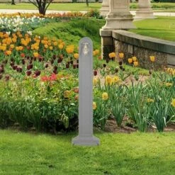 FIMEI Réservoir De Jardin Avec Robinet Gris Clair Aspect De Pierre