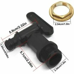 ABCRITAL Raccord Cuve Eau De Pluie Adaptateur Ibc Avec Robinet Ibc Adaptateur De Cuve Adaptateur Ibc De Réservoir En Plastique Adaptateur De Robinet Ibc Pour Réservoir De Stockage D'Eau De Pluie Noir 25,4 Mm -Promos Récupération Magasin 61174601 3