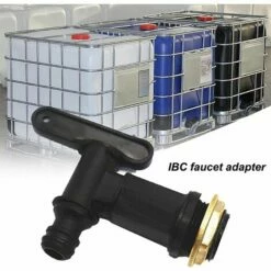 ABCRITAL Raccord Cuve Eau De Pluie Adaptateur Ibc Avec Robinet Ibc Adaptateur De Cuve Adaptateur Ibc De Réservoir En Plastique Adaptateur De Robinet Ibc Pour Réservoir De Stockage D'Eau De Pluie Noir 25,4 Mm -Promos Récupération Magasin 61174601 4