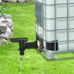 ABCRITAL Raccord Cuve Eau De Pluie Adaptateur Ibc Avec Robinet Ibc Adaptateur De Cuve Adaptateur Ibc De Réservoir En Plastique Adaptateur De Robinet Ibc Pour Réservoir De Stockage D'Eau De Pluie Noir 25,4 Mm -Promos Récupération Magasin 61174601 5