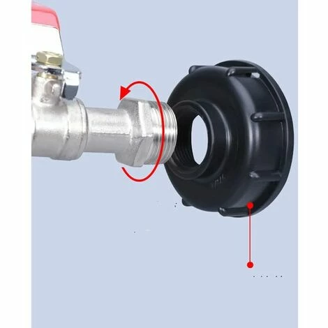 JOORRT Robinet Cuve 1000L Robinet Recuperateur Eau De Pluie, Adaptateur De Réservoir D'eau IBC 1/2 Double Robinet Recuperateur Eau De Pluie,Robinet En Matériau En Alliage Fabriqué En PP Filetage Gros 60 Mm 5 JOORRT Robinet Cuve 1000L Robinet Recuperateur Eau De Pluie, Adaptateur De Réservoir D'eau IBC 1/2 Double Robinet Recuperateur Eau De Pluie,Robinet En Matériau En Alliage Fabriqué En PP Filetage Gros 60 Mm – Image 3