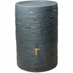 4rain Réservoir D'eau De Pluie ARONDO 250 L Gris Graphite Avec Couvercle Et Robinet De Vidange - 295650