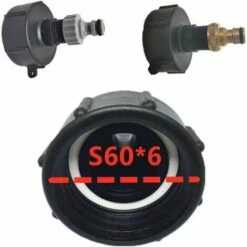 SINCèREETALI Mamelon à Connexion Rapide Pour Réservoir 1000L, Raccord S60X6 IBC Raccord De Robinet Multi-réservoirs, Connecteur De Tuyau Pour Adaptateur De Réservoir IBC (sortie En Plastique, 3/4') 7 SINCèREETALI Mamelon à Connexion Rapide Pour Réservoir 1000L, Raccord S60X6 IBC Raccord De Robinet Multi-réservoirs, Connecteur De Tuyau Pour Adaptateur De Réservoir IBC (sortie En Plastique, 3/4') -Promos Récupération Magasin 63820174 3
