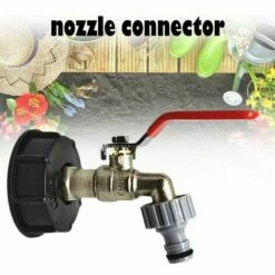 Cisea Robinet Cuve 1000L Avec Adaptateur Robinet Tuyau Arrosage, S60X6 IBC Raccord Robinet, Robinet De Jardin Pour Recuperateur Eau De Pluie (Adaptateur En Plastique 1/2") -Promos Récupération Magasin 63920770 3