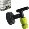 AOUGO Robinet Cuve 1000l Plastique Avce Raccord Tuyau D'arrosage, Adaptateur De Robinet De Réservoir IBC, Connecteur à Filetage 3/4 Pouces Pour Recuperateur Eau De Pluie, Réservoir De Carburant (A) -Promos Récupération Magasin 63966835 1