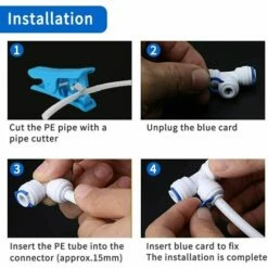 AOUGO 12 Pcs Accessoires De Filtre à Eau RO | Raccord De Buse 1/4 Pouces | 90 Degree Right Angle Fast Docking | Pour Raccorder Les Raccords De Tuyauterie D'eau, Tuyau De Réfrigérateur -Promos Récupération Magasin 63966936 4