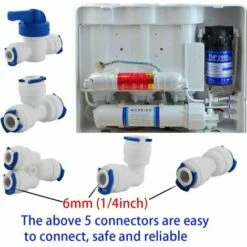 AOUGO 12 Pcs Accessoires De Filtre à Eau RO | Raccord De Buse 1/4 Pouces | 90 Degree Right Angle Fast Docking | Pour Raccorder Les Raccords De Tuyauterie D'eau, Tuyau De Réfrigérateur -Promos Récupération Magasin 63966936 5