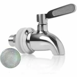 CARILLONSàVENT Remplacement De Robinet De Distributeur De Boissons,Robinet De Tonneau Du Vin Et De La Bière Ou De Boisson En Acier Inoxydable, Inusable,16mm Robinet De Rechange Pour Distributeur Carivent