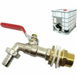 SINCèREETALI Robinet Cuve 1000L,Robinet Recuperateur Eau De Pluie Adaptateur De Cuve 1/2" (13 Mm) Robinet,Adaptateur De Réservoir De Vidange IBC Pour Robinet,Robinet En Laiton Pour IBC (1PCS)