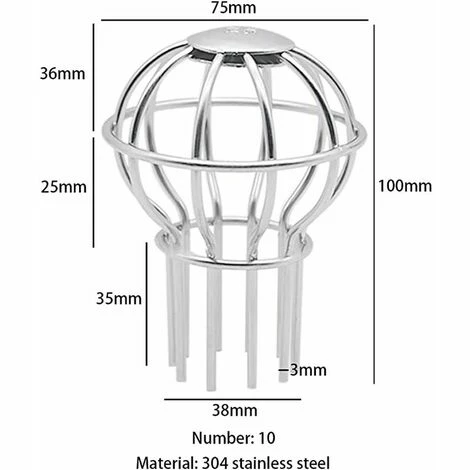 Ensoleillé Iltres Pour Gouttière, Fuite GouttièRe Garde Filtre, La Protection Des Ballons En Fil De Fer Pour Tuyau De Gouttière Arrête Le Blocage Des Feuilles De Boue De Mousse.Gu.B/bon 3 Ensoleillé Iltres Pour Gouttière, Fuite GouttièRe Garde Filtre, La Protection Des Ballons En Fil De Fer Pour Tuyau De Gouttière Arrête Le Blocage Des Feuilles De Boue De Mousse.Gu.B/bon – Image 2